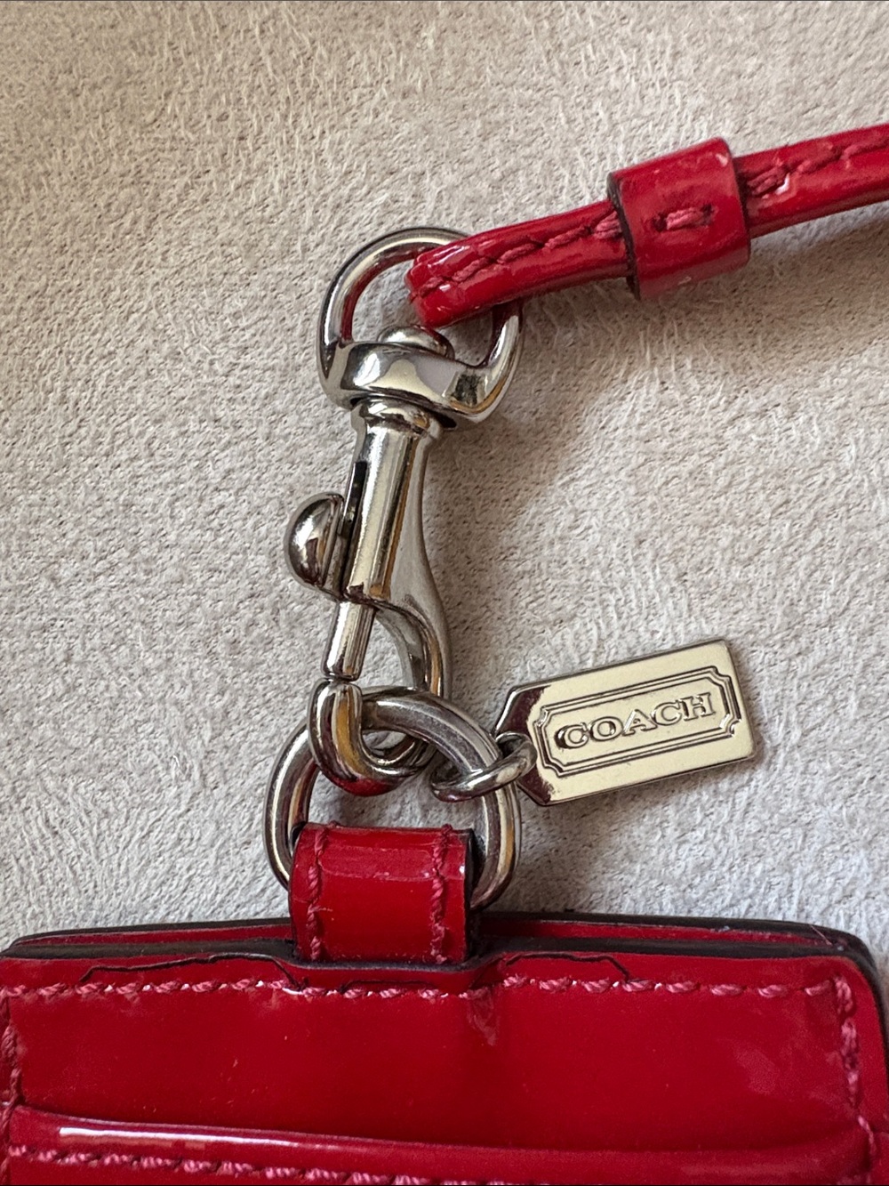 Vintage Coach Red Lanyard with Monkey - Picture 4 of 5